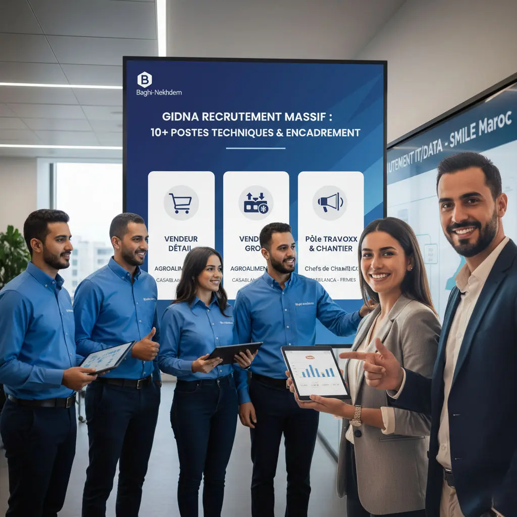 Recrutement Massif GIDNA BTP Ingénieurs Chefs Chantier Conducteur Travaux Acheteurs Techniciens Qualité