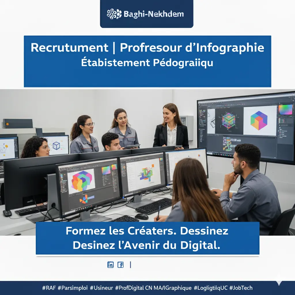 Recrutement Professeur Infographie Design Graphique Adobe Photoshop Illustrator enseignement pédagogie