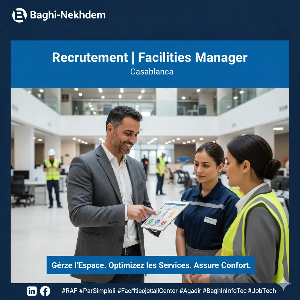 Recrutement Facilities Manager Casablanca maintenance industrielle mécanique relation client gestion contrats