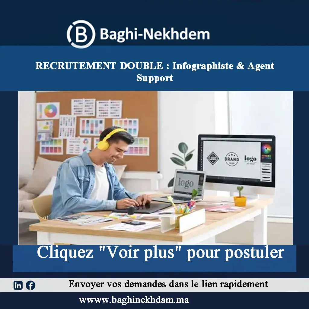 Recrutement Double Infographiste Agent Support Bac+2 Photoshop Illustrator Informatique Confirmation Ordres
