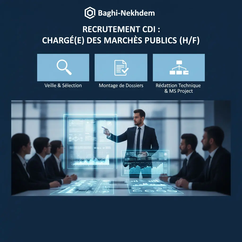 Recrutement Chargé Marchés Publics CDI Soumission Appels d'Offres MS Project Ingénierie