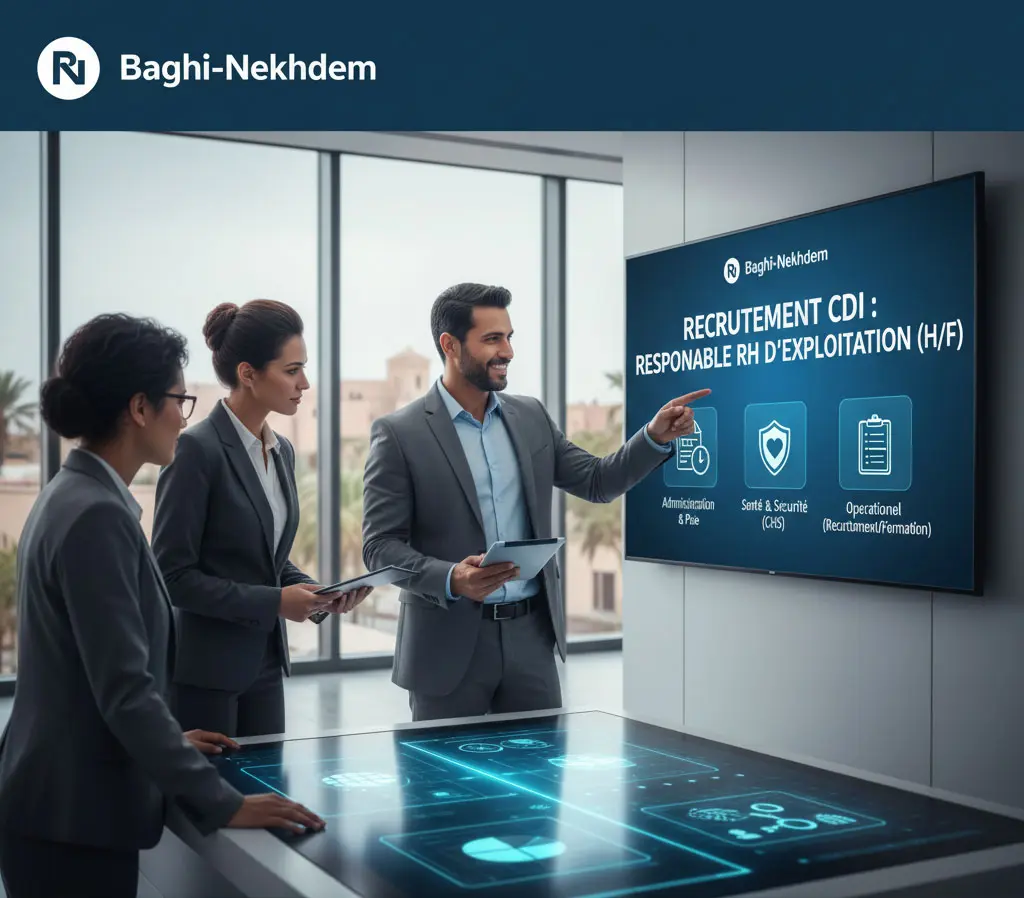 Recrutement Responsable RH Exploitation CDI Marrakech 9K-10K Paie Administration Personnel